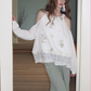 Off-Shoulder Floral Embroidered Top USY0001