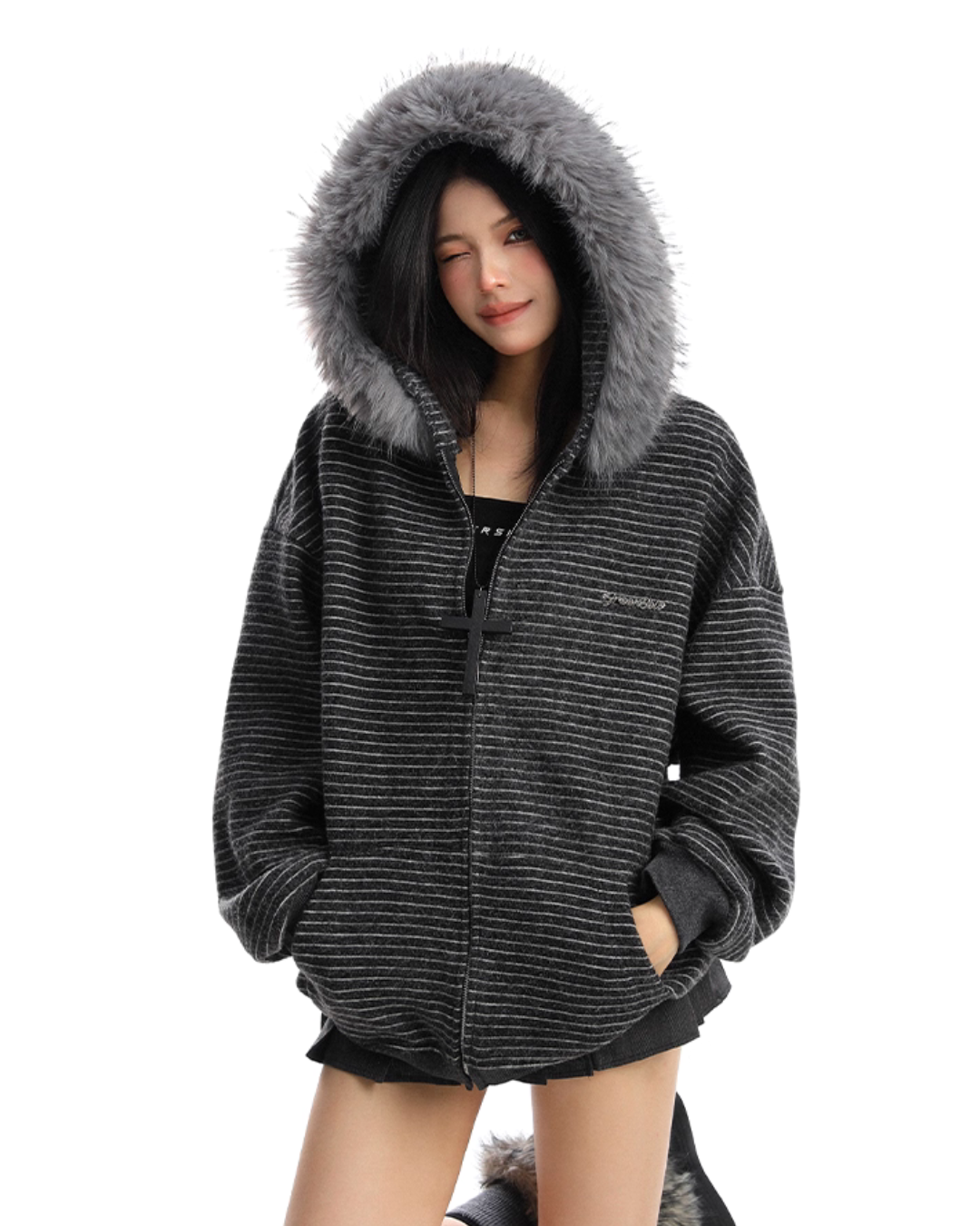 Fur Food Thin Striped Jacket BGS0019