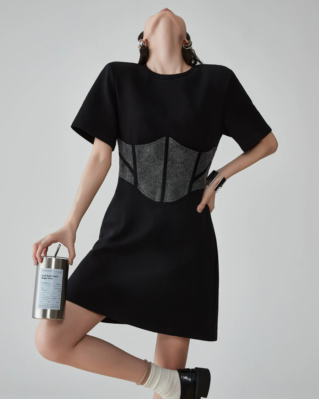 Corset Detail Mini Dress FER0196