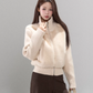 Stand Collar Fur Knit Jacket WDB0005