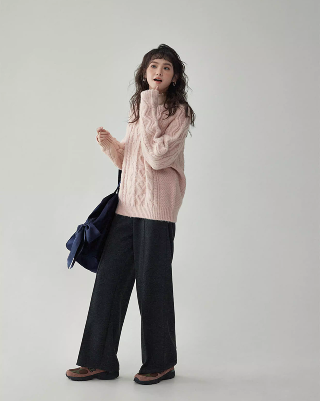 Round Neck Cable Knit Top AMU0042