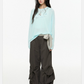Gingham Sash Belt Wide Cargo Pants EZK0104