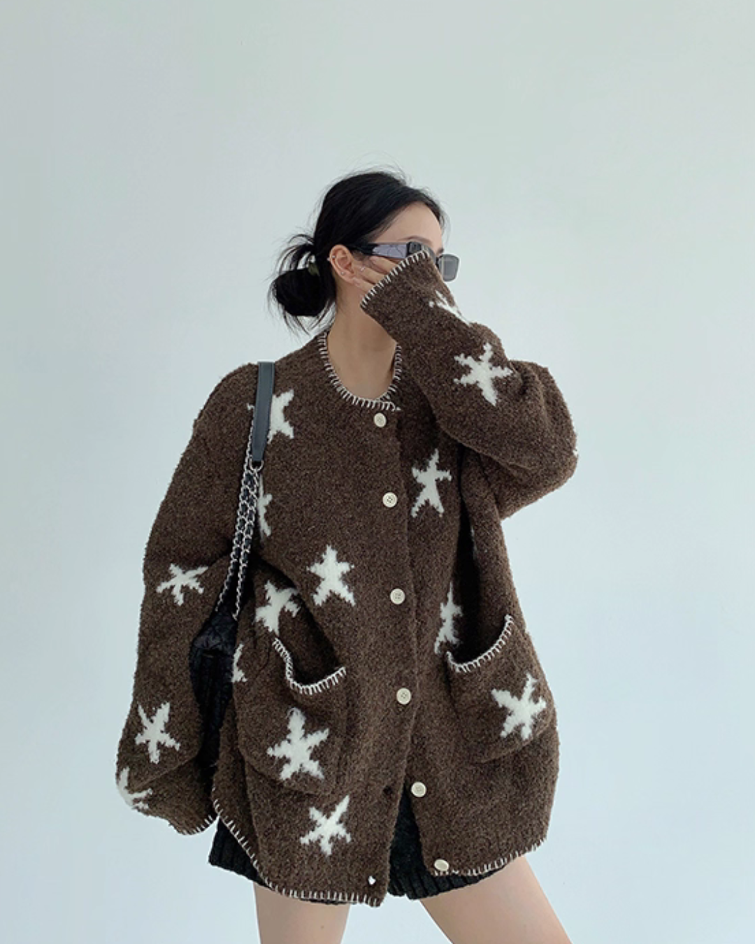 Star Patterned Knit Cardigan YLS1002