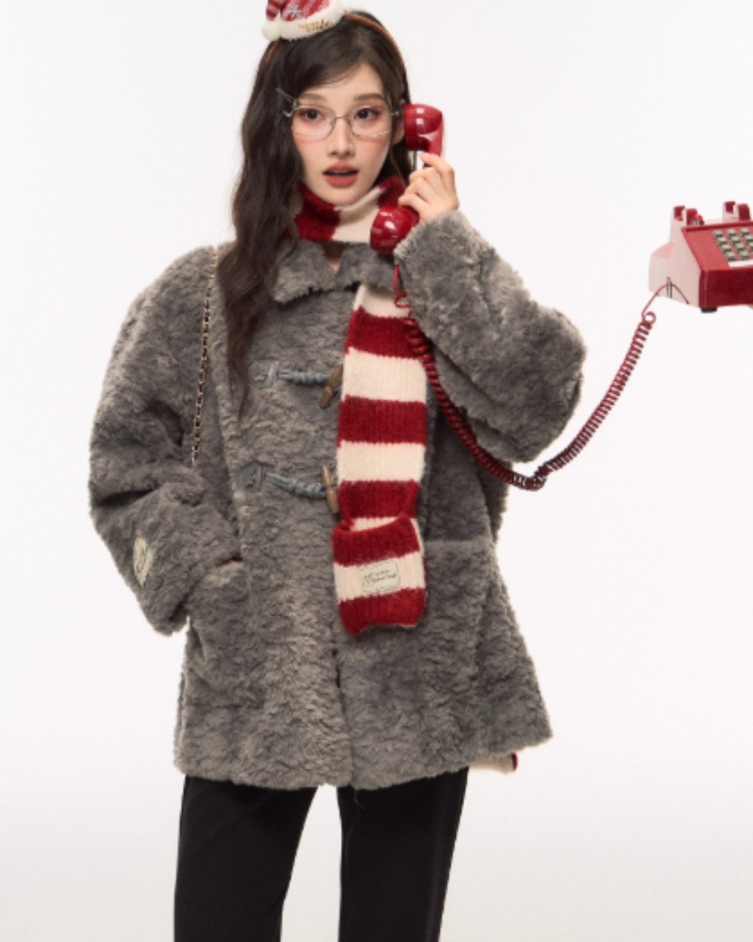 Toggle Fur Coat/Flare Pants ELS0014