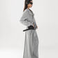 Stand Collar Cropped Jacket/Casual Wide Pants ACS0360