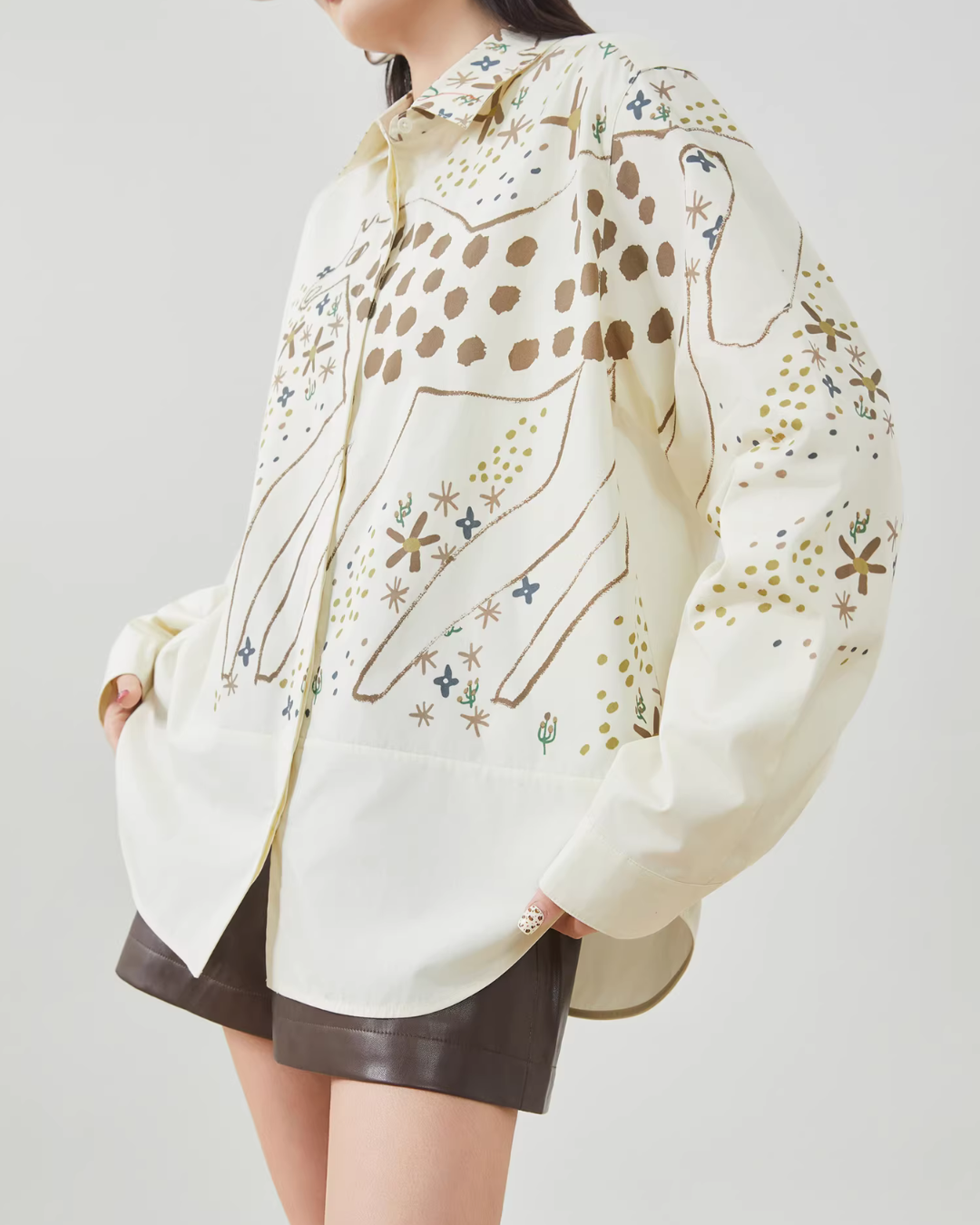 Pony Print Long-Sleeve Shirt FER0095