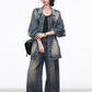 Vintage Denim Jacket / Denim Wide Pants WEO0074