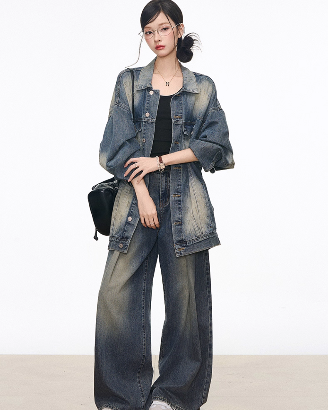 Vintage Denim Jacket / Denim Wide Pants WEO0074