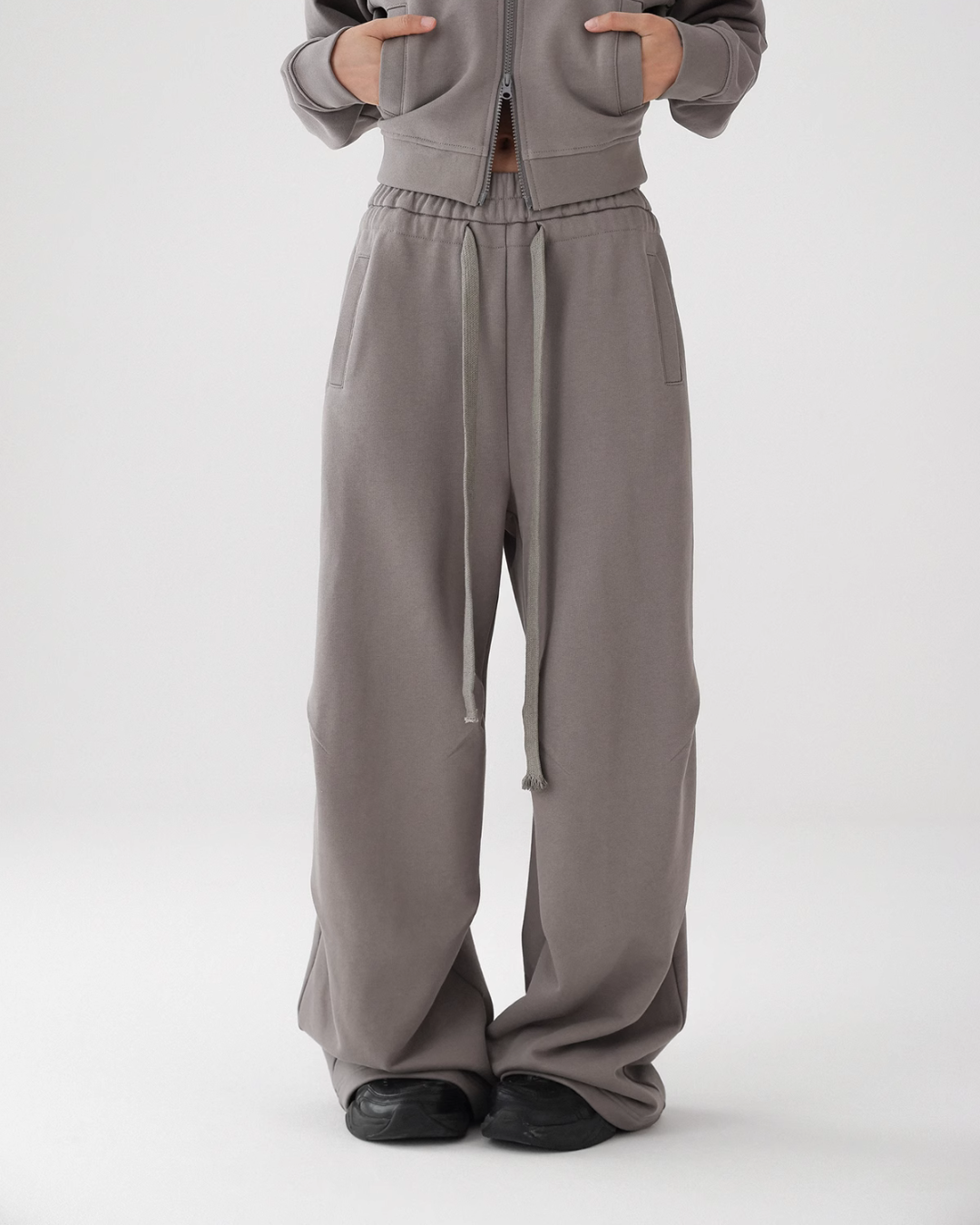 Stand Collar Zip Jacket / Casual Wide Pants ACS0227 – AuroraBoutique Stand Collar Zip Jacket / Casual Wide Pants ACS0227 – AuroraBoutique