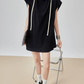 High-Neck Drawstring French Sleeve Top FER0222