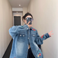 Flower Embroidered Denim Shirt YLS0759