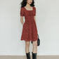Square Neck Flower Mini Dress VAS0195