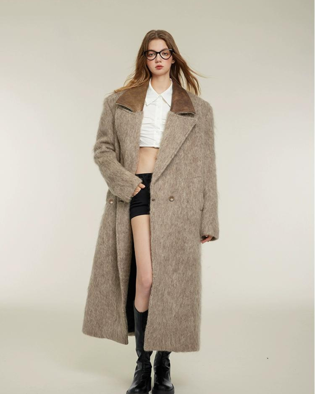 Big Color Elegant Shaggy Coat keb0002