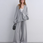 Polka Dot Vest V-Neck Hoodie / Loose Casual Sweatpants ASG0080