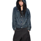 Washed Vintage Hoodie Denim Cardigan EZK0109