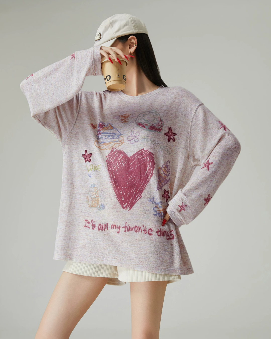 Graphic Oversized Long-Sleeve T-Shirt FER0230