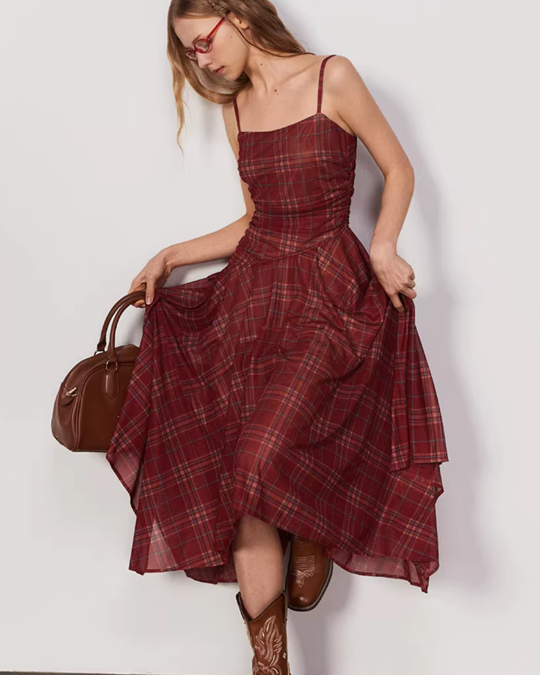 Vintage Plaid Suspender Dress BBK0001