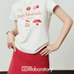 Graphic Short-Sleeve T-Shirt / Polka Dot Mini Skirt LLA0650
