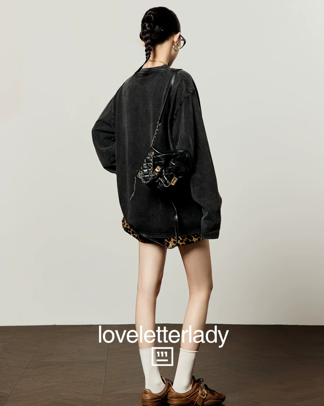 Leopard Print Oversized Sweatshirt / Leopard Casual Pants LLA0657