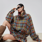 Retro Plaid Trench Coat FER0038