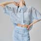 Panel Lace Color Shirt / Ornament Panel Lace Skirt FER0107
