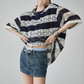 Sheer Lace Border Oversized T-Shirt FER0237