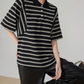 Striped Oversized Polo Shirt FER0244