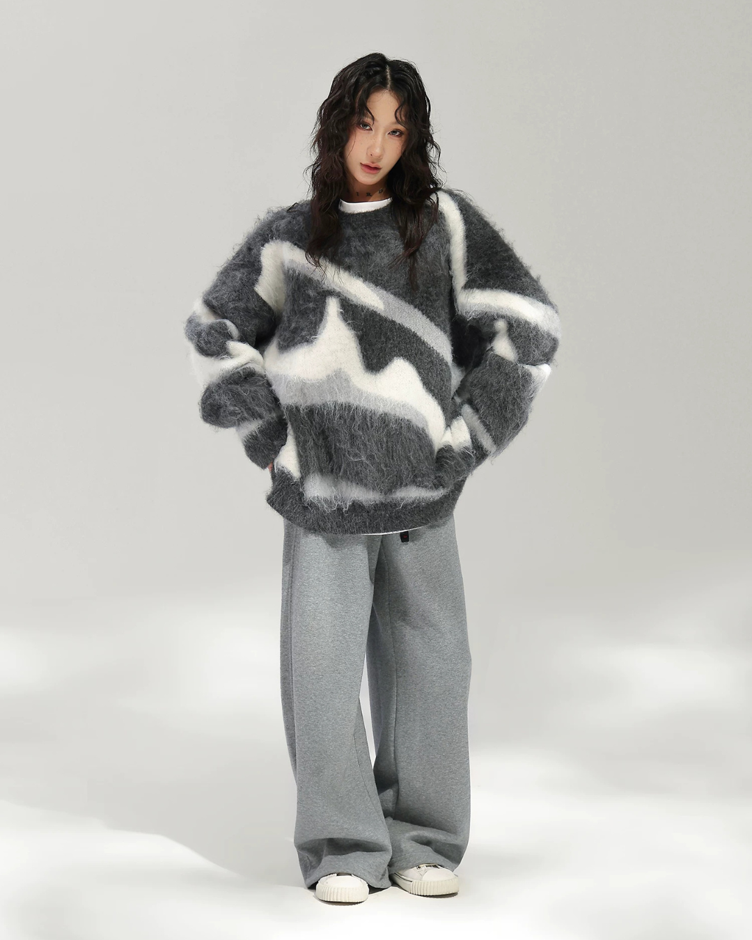 Layered Design Wide Sweatpants ACS0391