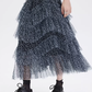 Mesh Cake Long Skirt SHN0036