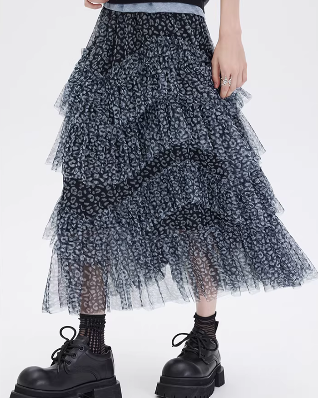 Mesh Cake Long Skirt SHN0036