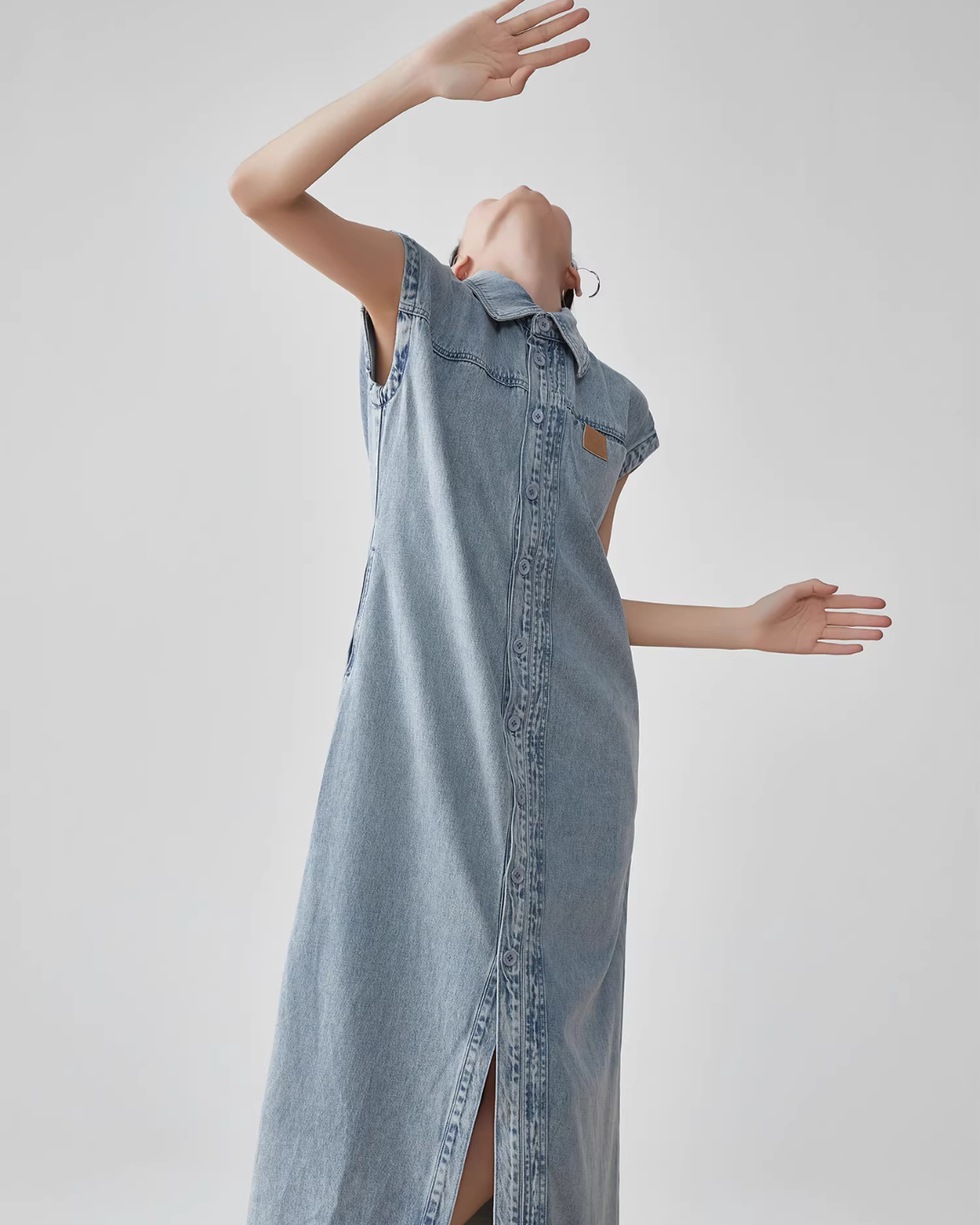 Retro Blue Denim Dress FER0108