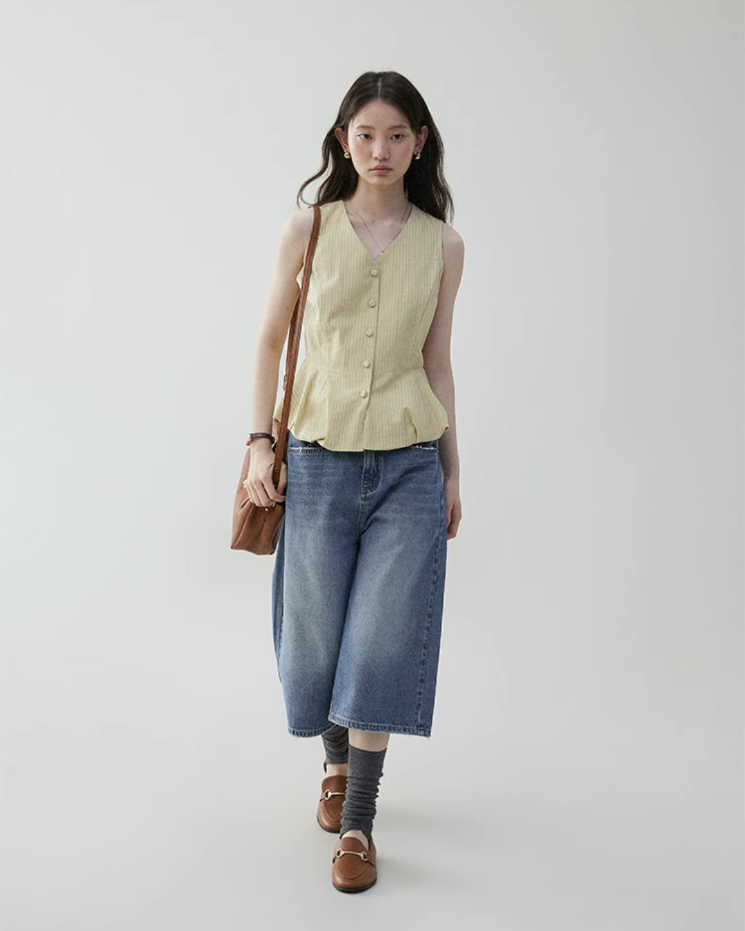 V-Neck Flare Stripe Vest VOE0004
