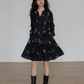 V-Neck Autumn Embroidered Dress VAS0150