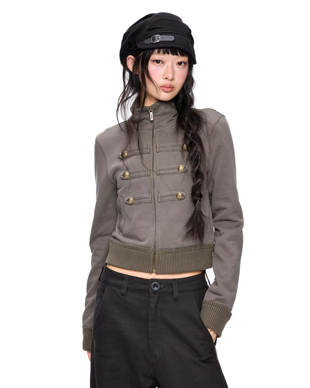 Napoleon Double-Breasted Stand Collar Jacket EZK0106