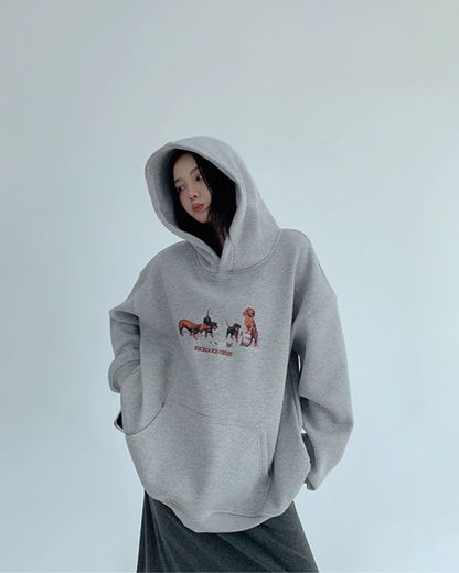 Dog Print Sweatshirt Hoodie YLS0977