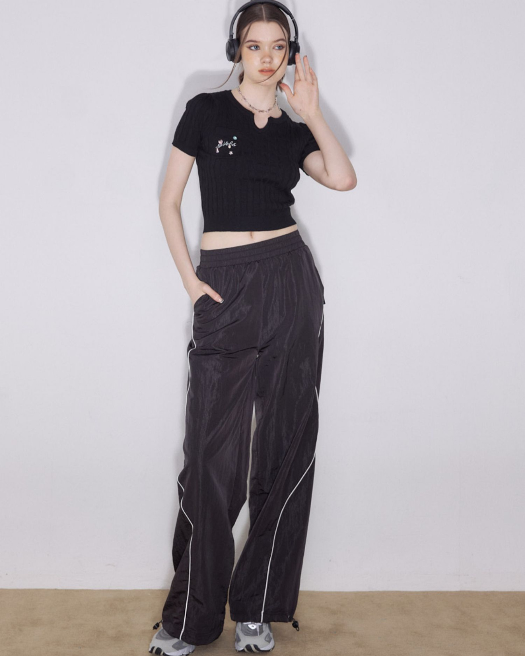 Side Wave Line Nylon Pants ZZF0208