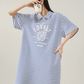 Striped Polo Shirt Mini Dress FER0296