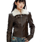 Fur Slim Leather Jacket APA0008