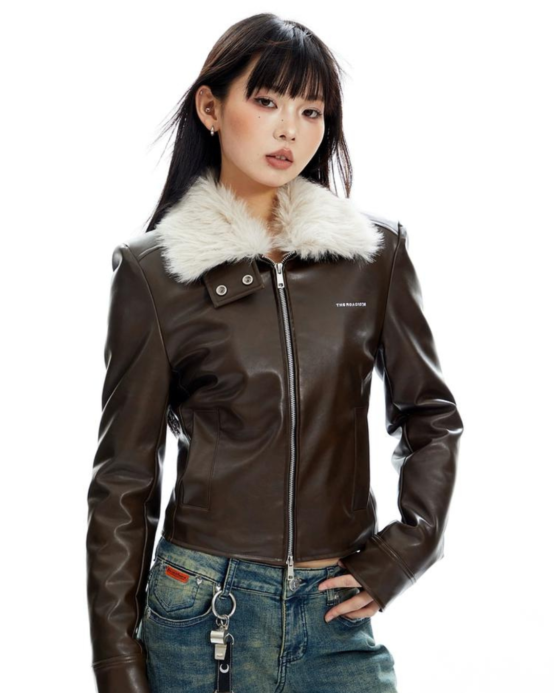 Fur Slim Leather Jacket APA0008