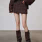 Retro Plaid Collarless Jacket / Mini Skirt SUY0019