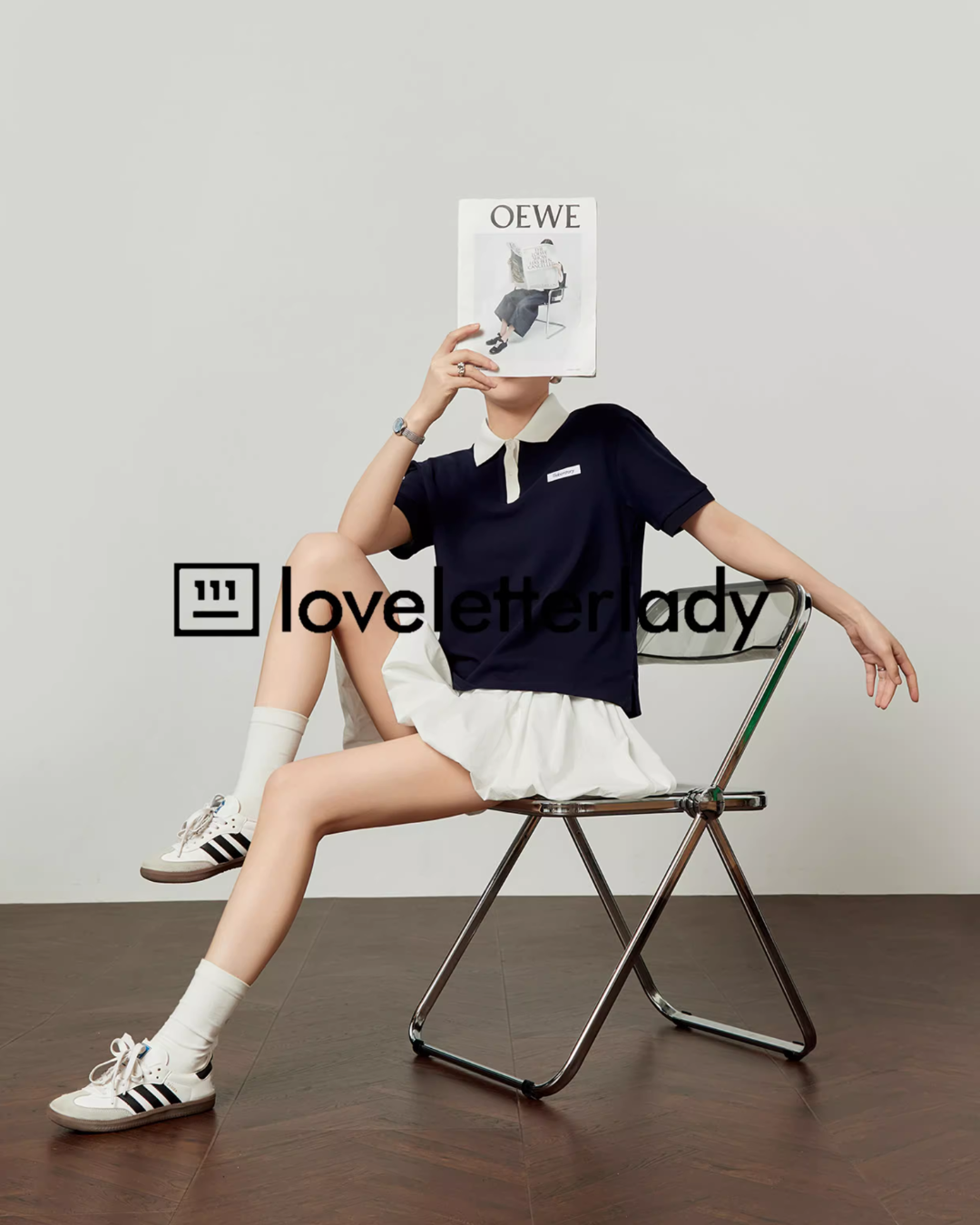 Color Block Polo Knit Top LLA0491