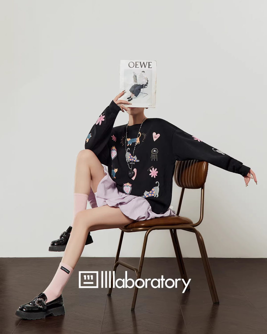 Unique Design Sweatshirt / Balloon Mini Skirt LLA0643