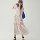 Colorful Check Cotton Sleeveless Dress AMU0019