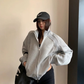 Rib-Knit Switch Zip-Up Blouson YLS1056