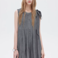 Twill Texture Switch Gather Dress SHN0043