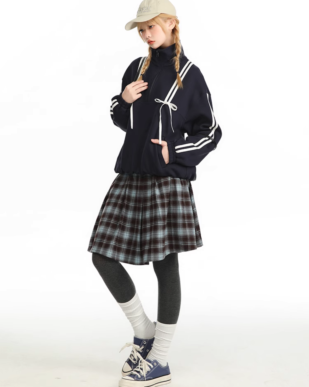 Ribbon Girly Track Jacket / Paid Skirt CYN0124