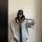 Colorful Drawcord Zip-Up Hoodie YLS1075