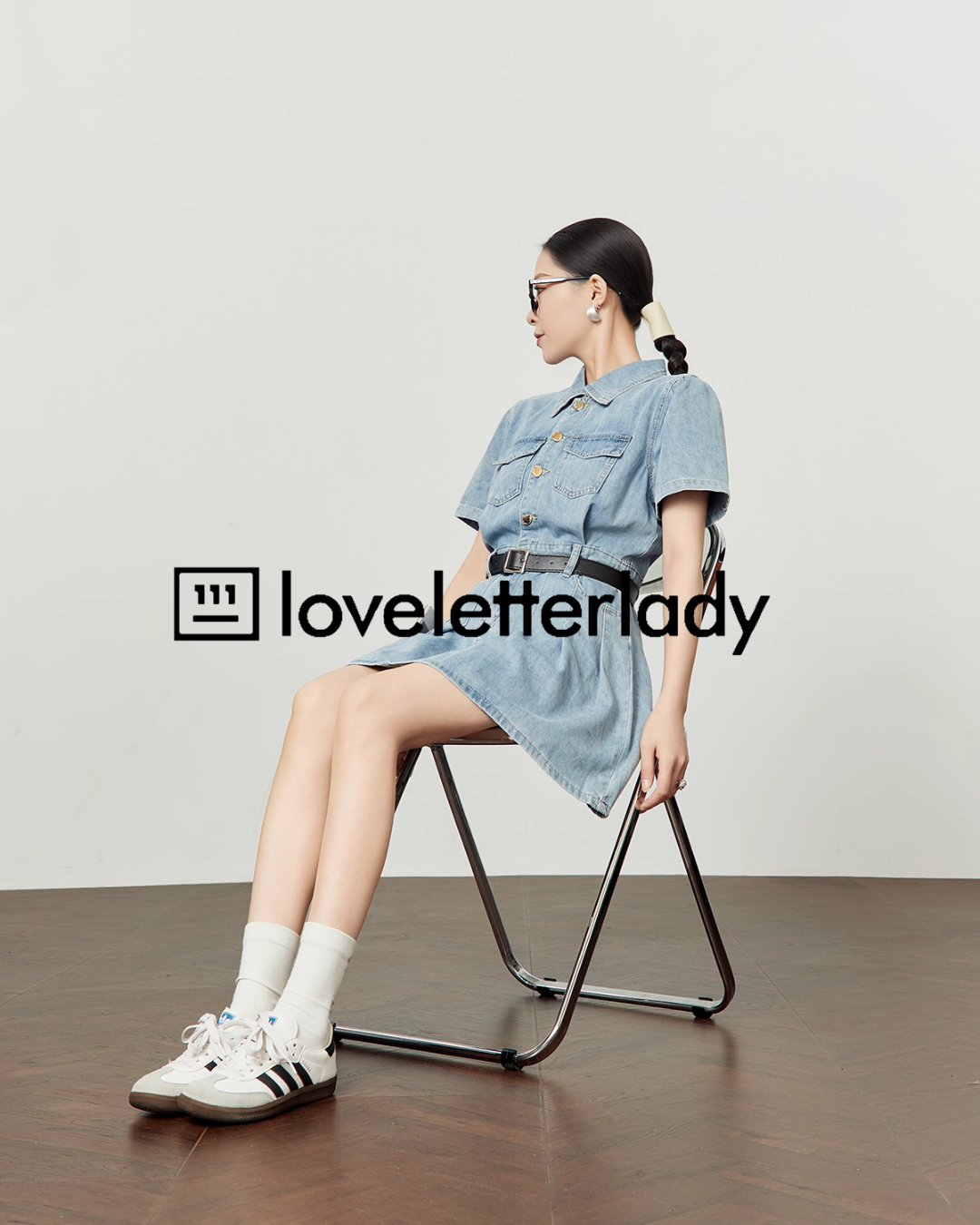 Denim Shirt Flare Dress LLA0508