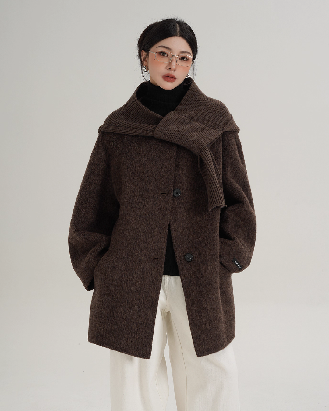 Scarf Design Wool Coat SRS0375