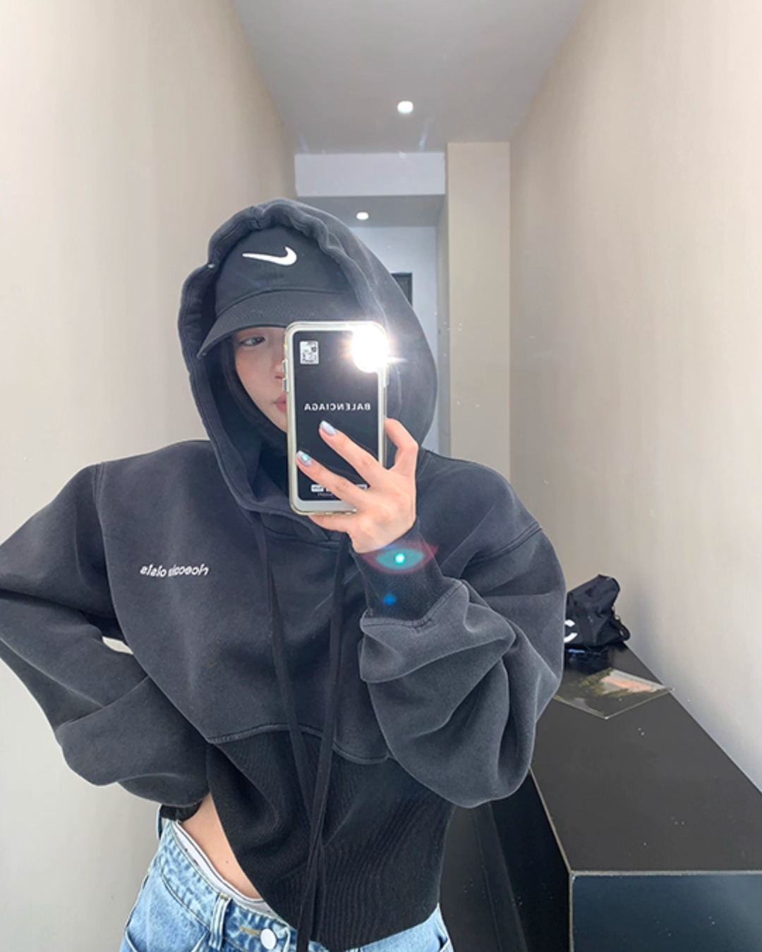 Vintage Short Hood Sweatshirt YLS0915